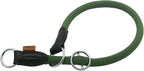 Braided Round Martingale Dog Collar, Training Collar with Slidable Stop Ring - Ideal for Large Dogs (XL(1/2") - 26" Long, Dark Green)