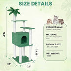 72 Inches Tall Cat Tree, Outdoor Cat House, Weatherproof Large Cat Condo with Cat Scratch Post, for Outdoor and Indoor Cat Towers