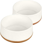 Harry Barker Small Modern Dog Bowls, 2-Pack Eco-Friendly Plastic Pet Food & Water Bowls, Non-Slip Base, Dishwasher Safe, BPA-Free, Neutral Design