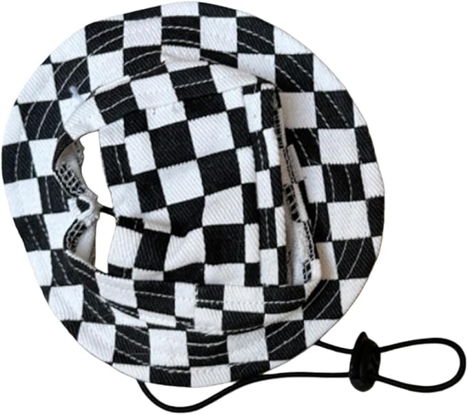 Round Brim Princess Hat Visor Hat Pet Dog Mesh Porous Sun Hat with Ear Holes for Small, Extra Small Dog Teddy, Pug, Chihuahua, Shih Tzu, Yorkshire Terriers, Papillon U-Black L
