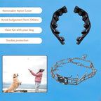 Dog Chain Collar, with Design Safety Buckle, Stainless Steel Durable Chewy for Small Medium Large Dog (Medium/Large (18-23" Neck, 3.0mm), Black)
