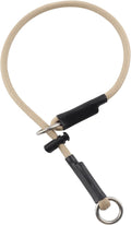 Slip Collar for Dog – 5/16” High-Strength Nylon Rope Pet Slip Collars with Spring-Loaded Adjustable Stopper for Small, Medium Dogs (Khaki, 18 inch)
