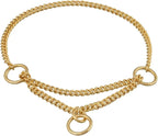 Alvalley Martingale Collar for Dogs - Show Chain Dog Collar - Made of Brass - Safe, Easy to Handle - Suitable for Showing, Training, and Walking - Perfect for Small, Medium, and Large Pets