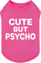 Fitwarm Cute But Psycho Dog Shirt, Summer Clothes for Small Dogs Girl, Funny Pet Outfit, Pink, White, XL