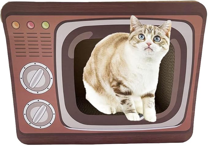 Pawfectpals Cardboard Cat Scratcher Lounge and Bed, Cat Scratching Board, Durable and Lightweight, Prevent Furniture Damage (TV)