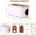 Mity Rain Cat House for Indoor Cats, Foldable Felt Bed Cave with Tunnel & Cat Ball Toy, Large Cat Bed Up for Play, Soft & Warm Cat Beds & Furniture for Indoor Kitten Adult Cats