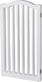 INTERNET'S BEST Arched Top Dog Gate | 3 Panel, 36" H Wooden Pet Barrier for Dogs or Cats | Freestanding Folding Room Divider for Doorways, Hallways, Stairs, and Porch | Portable, Extra Wide | White