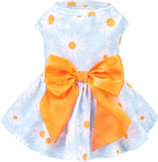 PUPTECK Floral Dog Dress for Spring Outfit Puppy Cute Small Dogs Clothes,Daisy,S
