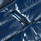 Blueberry Pet Cozy & Comfy Windproof Lightweight Quilted Fall Winter Glossy Dog Puffer Jacket in Navy Blue, Back Length 24", Size 22, Warm Coat for Large Dogs
