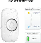 SECRUI Wireless Doorbell, Easy installation, Waterproof, Adjustable Volume, 58 Chimes, Colorful LED, 1000Ft Range, M520+F55, White