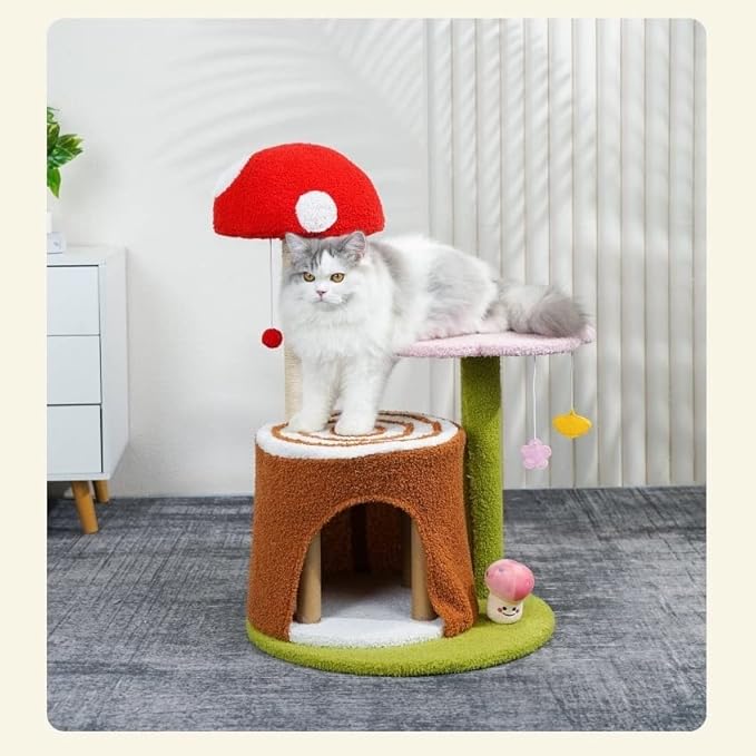 Cat Tree Cat Tower Cactus cat litter cat scratching column kitten climbing frame wear-resistant scratching claw grinding device teasing cat toys Cat Tree Condo Cat Tree Indoor Climbing ( Color : Brass