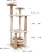 Cat Climbing Frame Multi-Level Climbing Activity Tower with Scratching Posts Cat Tree for Indoor Kittens, Large(42.92" H)