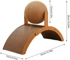Interactive Scratch Pad for Cats, Cat Scratching Post Design with Arch Bridge and Ball for Kittens, Stylish Cat Scratching Board for Pets to Relieve Stress (S)