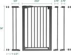 Babelio 36" Tall Baby Gate, 26-40" Wide Auto Close Pet Gate, PressGuard C5 Pressure Mounted Metal Dog Gate, Easy-Install No Drilling, No Tools Needed, with Wall Protectors and Extension Kits, Black