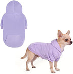 KOOLTAIL Dog Hoodie for Large Medium Small Dogs,Soft&Warm Pet Sweater with Leash Hole and Pocket Boy Girl, Puppy Fall Winter Jacket Clothes,French Pitbull Cold Weather Coat Sweatshirt,Lavender S