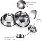 Stainless Steel Dog Bowls, Food and Water Non Slip Anti Skid Stackable Pet Puppy Dishes for Small, Medium and Large Dogs (2 Pack)