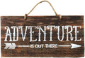 woodsign Adventure is Out There Rustic Farmhouse Wall Signs for Kitchen,Living Room,Home Decor, Hanging Wooden Plaques,Wooden Tags(XXQ009)