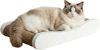 Claw Surfer Cat Bed - Cat Scratcher Bed & Lounge – Heavy Duty High-Density Cardboard, Lasts 5X Longer. Modern Curved Scratching Pad with 20mm White Frame. Non-Toxic, No Mess, White