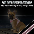 BARKBAY No Pull Dog Harness Large Reflective Dog Harness with Front Clip and Easy Control Handle for Walking Training Running with ID tag Pocket(Baby Pink,S)