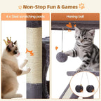 Taoqimiao Cat Tree,38.5-Inch Cat Tower for Indoor Cats,Suitable for Kittens with Luxurious cat condo with Adjustable Baskets and Luxurious Perch MS029SG Smoky Gray