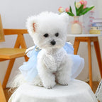 Furbabycare® Elegant Sweet Fashion Puppy Dog Blingbling Princess Skirt Pet Dog Lace Cake Camisole Tutu Dress I-Blue X-Small