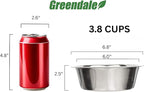 Greendale - 4 Pack - 3.8 Cup Capacity - Stainless Steel Metal Dog Bowls - Perfect for Dog Food and Water. Wrong Size? Click to Look at Our Size Options.