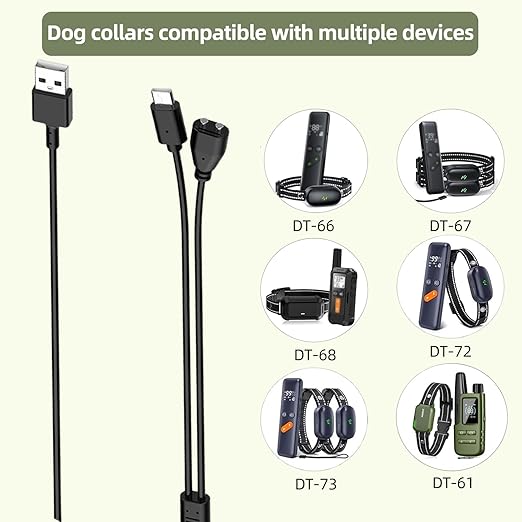 Dog Shock Collar Charger Replacement for Jugbow/Delupet/Yawpet Training Collar,2-in-1 USB C and Magnetic Charging Cable for Dog Collar and Remote Control
