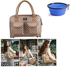 Hubulk Dog Carrier Bag Pet Tote Bag Doggie Handbag Cat Purse Puppy Pouch, Free Collapsible Dog Bowl Included (M Khaki)