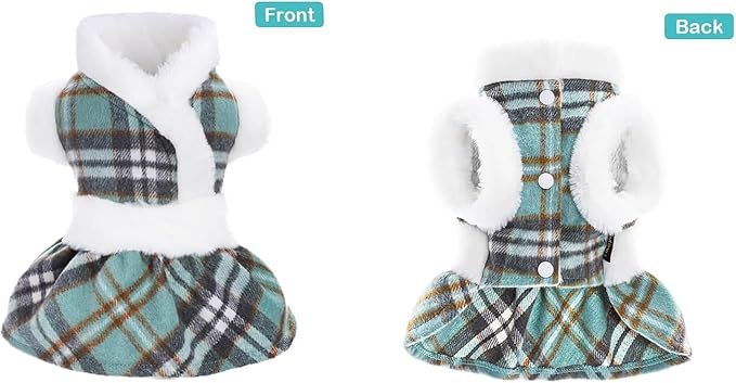 Dog Christmas Sweater Dog Winter Clothes for Small Dogs Boy Girl Fall Puppy Dress Warm Fleece Chihuahua Yorkie Teacup Doggie Sweaters Dresses Doggy Sweater for Small Dogs Girl Cat Outfits, Green, XS