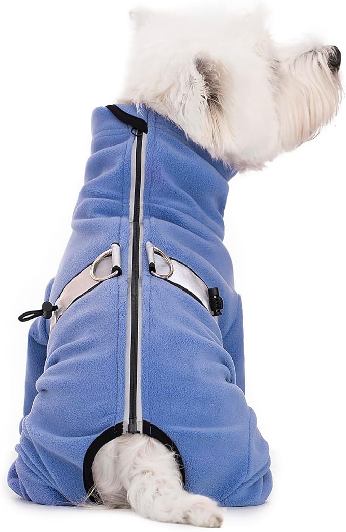 Polar Fleece Coats for Small Dogs, Four-Legged Pajamas Bodysuit for Small Medium Dogs, Winter Jacket Sweater Vest, Warm Clothes