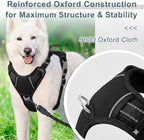 BARKBAY Dog Harness No Pull Oxford with ID Tag Pocket - Heavy Duty, Reflective, Easy Control for Large Dogs(Black Oxford,S)