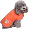 Queenmore Cold Weather Dog Coats Loft Reversible Winter Fleece Dog Vest Waterproof Pet Jacket Available in Extra Small, Small, Medium, Large Extra Large Sizes Orange