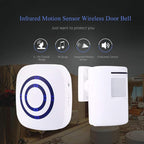 Motion Sensor Door Chime for Business, Outdoor Doorbell Kit Wireless Driveway Alert: Infrared Motion Sensor Chime with 1 Plug-in Receiver and 1 PIR Motion Sensor Detector Alert - LED Indicators