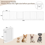 Full Metal Freestanding Dog Gate with Door, 24'' Height Foldable Pet Dog Fence for Indoor & Outdoor, 6 Panels Extra Wide Free Standing SmallDog Gates for Doorways,House,Stairs,Porch,Deck,Yard