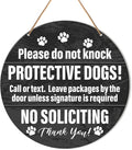 Muktoujaumai Do Not Ring Bell Sign, No Soliciting Round Hanging Sign Decor, Wall Decorations Wood Sign for Home, Yard, Front Door, Gift for Dog Lover Mom Dad, Please Do Not Knock