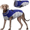 FUAMEY Dog Coat for Large Dogs,Waterproof Dog Winter Jacket with Harness Built in Puppy Cold Weather Coats Reflective Pet Vest with Zipper Warm Fleece Dogs Snowsuit Windproof Blue XXXL