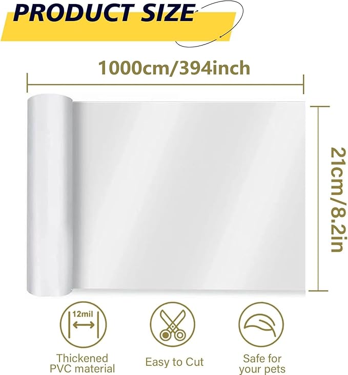 Door Protector from Dog Scratching - Cat Scratch Door Frame Single Side Adhesive Protector Anti Dog Scratch Door Guard for Dogs Clear - 394" x 8.2"