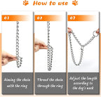 TagME Chain Choke Collar for Dogs, Adjustable Weather Proof Necklace for Large Dogs, Alloy Steel Pet Training Collar