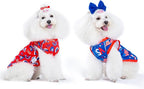 CuteBone 4th of July Dog Shirts 2-Pack Soft Pet Clothes Breathable Summer Vest for Small Puppy and Stretchy Cat Apparel 2BX18S