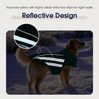 IECOii 4XL Winter Dog Coat - Adjustable Warm Fleece Jacket Reflective Cold Weather Coats Waterproof Dogs Vest for Barrel Chest Giant Breeds, Great Dane, Snow & Rain Walking, Skiing, Green, Sizes XXXXL
