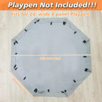 PJYuCien Dog Playpen Bottom Pad, Fits 24 Inch 8 Panels Regular Octagon Metal Exercise Pet Pen, Elastic Buckles Connections, Grey (Note: Fence Not Included)
