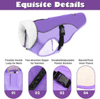 EMUST Dog Jacket Winter, Cozy Windproof Dog Jacket for Cold Weather, Solid Color Dogs Vests for Winter for Medium Dogs,New Purple, M