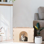 Woiworco Wooden Rabbit Hideout Castle for Easter Day, Rabbit Houses and Hideouts, Wooden Rabbit Bunny Hideout for Indoor Bunnies Chinchilla, Hamsters and Guinea Pigs Hut to Hide