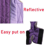 Fleece Dog Hoodie for Large Dogs Super Warm Doggie Jacket for Cold Winter Dog Coats,Purple XXXL