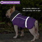 QBLEEV Warm Dog Coat Reflective Dog Jacket, Waterproof Dog Winter Coat Turtleneck Dog Clothes for Cold Weather, Thick Fleece Dog Snowsuit Christmas Dog Vest Pet Apparel for Small Medium Large Dogs L