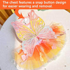 Dog Princess Dress,Summer Thin Cat Rainbow Butterfly Pettiskirt Cute Pet Clothes Chihuahua Teddy Dress Pet Supplies (L)