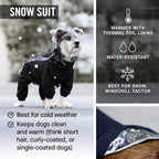 Canada Pooch Thermal Dog Snow Jacket with Full Body Coverage - Water-Resistant, Easy On Dog Outdoor Onesie - Black/Size 18