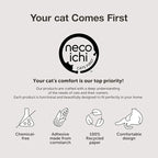 Necoichi Cardboard Cat Scratcher Bed for Indoor Cats - Cat Scratching Board, Horizontal Cat Scratch Pad Lounger with Reversible Usability and Extra Comfort for Lounge, Curved (23" Large, Oak)