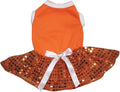 Petitebella Plain Sequins Tutu Puppy Dog Dress (Orange/Orange, Small)