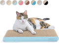 AMZNOVA Cat Scratcher Rescratch Cat Scratching Board, Scratching Pad with Catnip for Indoor, Flat Cardboard Scratcher Scratch Board for Kitten, Narrow, Baby Blue